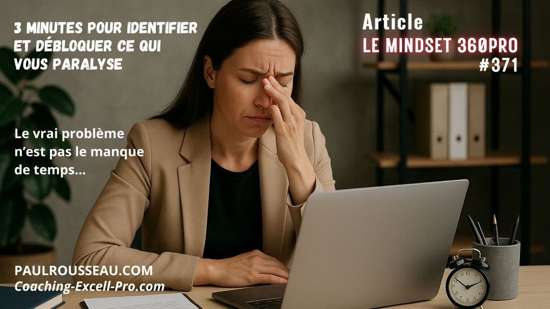 Le vrai problème n’est pas le manque de temps, c’est votre répulsion sélective => 3 minutes pour identifier et débloquer ce qui vous paralyse